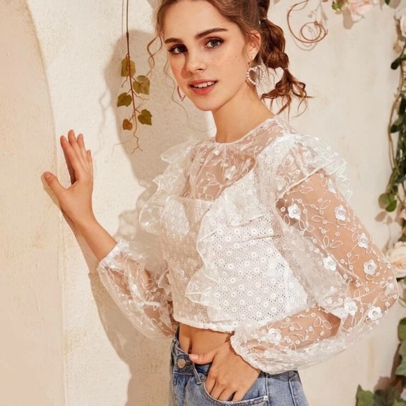 ✅ WHITE LACE TOP - Picture 4 of 12